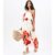Beige Large Floral Bardot Summer Dress