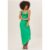 Green Cowl Neck Asymmetric Hem Midi Dress