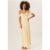 Yellow Cowl Neck Drop Sleeves Foil Maxi Dress