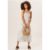 White Cotton Stripe Bandeau Skater Midi Dress