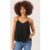 Black Strappy Pleated Cami Top
