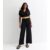 Black Short Sleeves Elasticated Waist Belted Jumpsuit