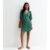 Green Animal Print V Neck Shift Mini Dress