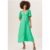 Green Angel Sleeves Button Down Midi Dress