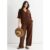 Brown Air Flow Oversized Shirt Top