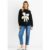 Black Paint Flower Knit Oversized Long Jumper