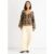 Camel Animal Print Knit Short Cardigan
