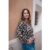 Camel Contrast Piping Animal Knit Jumper