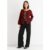 Burgundy Contrast Animal Tie Oversized Knit Cardigan