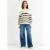 Cream Stripe Cable Knit Button Oversized Jumper