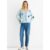 Blue 3D Contrast Flower Crochet Cardigan