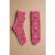 Sock Candy Teddy Bear Fuzzy Crew Sock Size: One Size Colour: Pink