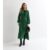 Green Animal Twist Neck Long Sleeves Midi Dress