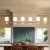 Mid-Century Bronze Chandelier with Acrylic Shades for Living Room
