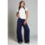Daisy Street Mid Rise Wide Leg Joggers Colour: Blue Size: UK 10