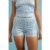 Daisy Street Ribbed Jersey Shorts Colour: Blue Size: UK 10
