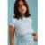 Daisy Street Ditsy Ribbed Jersey Lace Trimmed Baby Tee Colour: Blue Size: UK 8