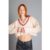 The Ragged Priest Load Varsity Crop Cable Knit Jumper Colour: Cream Size: L