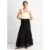 Black Tiered Lace Embroidered Long Skirt