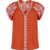 Luna V-Neck Embroidered Blouse In Rust