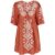 Arabella V- Neck Embroidered Mini Dress In Rust