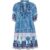 Isabella Baby Doll Embroidered Mini Dress In Blue Multi