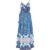 Mia Wrap Floral Printed Maxi Dress In Blue Multi