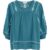 Alice V-Neck Embroidered Blouse In Teal