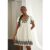 Liberty V-Neck Embroidered Mini Dress In Cream