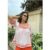 Clara Square Neck Embroidered Blouse In Pink