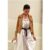 Sapphire Spaghetti Strap Embroidered Maxi Dress In Cream