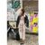 Furla Smocked Panel Embroidered Midi Dress In Cream