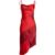 Gracie Red Colour Block Satin Slip Dress