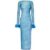 Seville Blue Net Mesh Rhinestone Maxi Dress