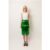 Lupe Green Metallic Leather Midi Skirt