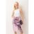 Lupe Ice Pink Metallic Leather Midi Skirt