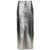 Lupe Silver Metallic Leather Maxi Skirt