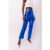Lupe Cobalt Blue Leather Metallic Trousers