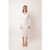 Adelaide White Wrap Rib Knit Midi Dress