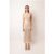 Tuscany Beige Crochet Halter Maxi Dress