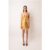 Yaya Gold Ruched Mini Dress