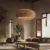 Handcrafted Rattan Pendant Light in Flat Round Basket Shape