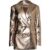 Yasmine Gunmetal Metallic Leather Blazer