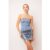 Mimi Denim Metallic Tube Top