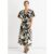 Mono Ruffle V Neck Viscose Midi Dress