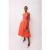 Elodie Blood Orange Ruched Midi Dress