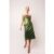 Clara Green Denim Foil Coated Midi Skirt