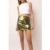 Milena Khaki Green Metallic Mini Skirt