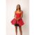 Alexa Cherry Red Puffball Mini Dress