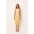 Lottie Gold Ruche Midi Dress